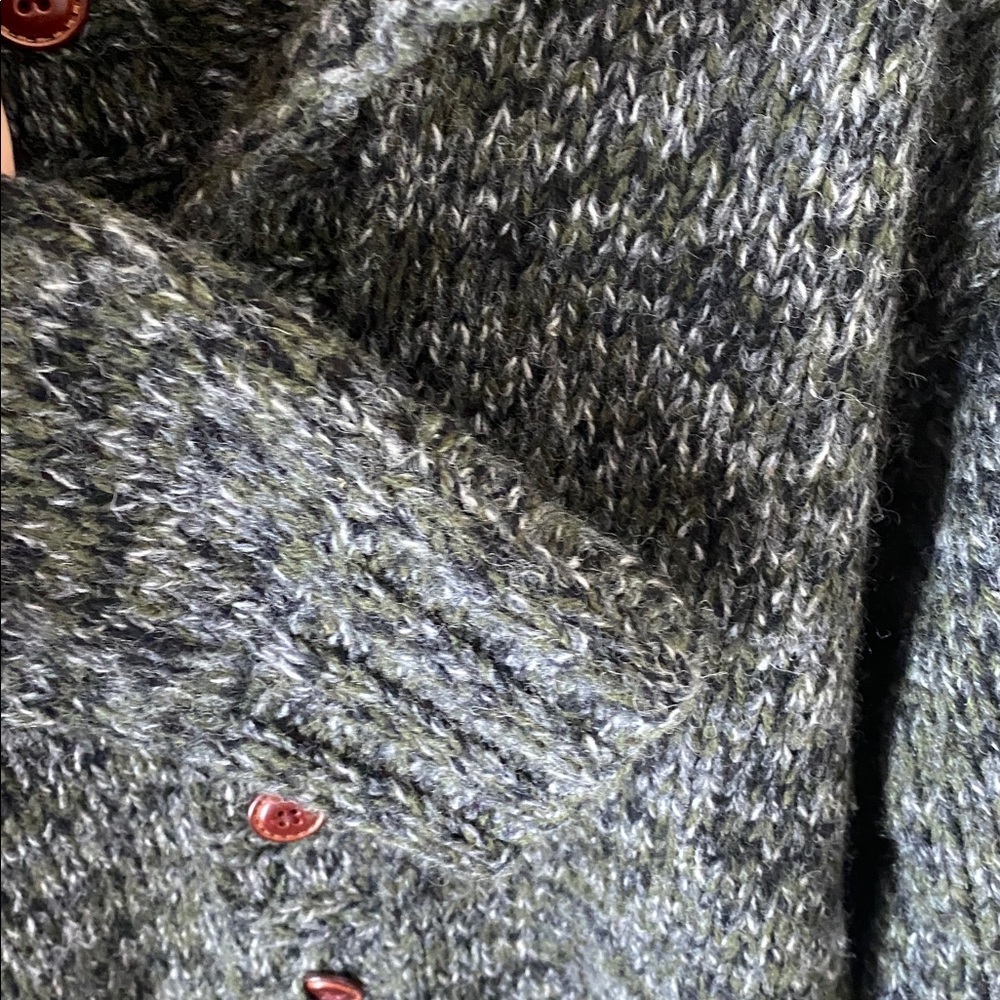 Armani Exchange Green and Gray Wool Knit cardigan size L - Picture 9 of 12